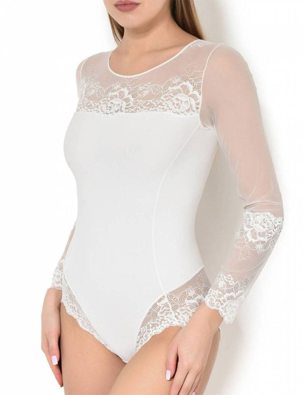 Боди с длинным рукавом Greta (Размер: S) (Цвет: молочный)
