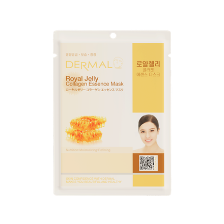 Dermal Маска для лица, тканевая, с экстрактом пчелиного маточного молочка и коллагеном, 23 гр