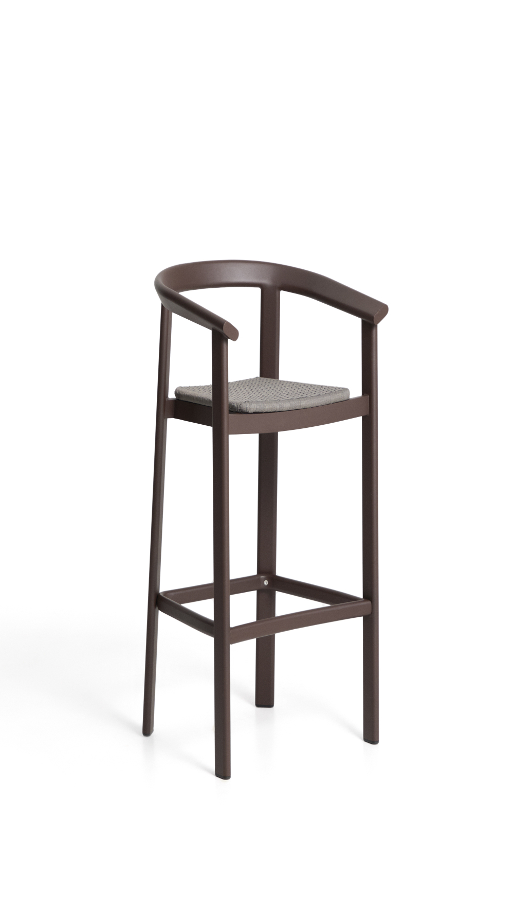 Уличный барный стул Erice из алюминия и веревки коричневого цвета, 75 см
