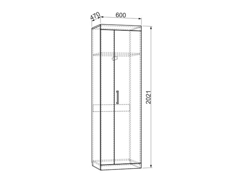 Шкаф двухстворчатый "Макси" (дуб сонома/имбирь), ЛДСП 16 мм, Мебельсон, г.Ижевск