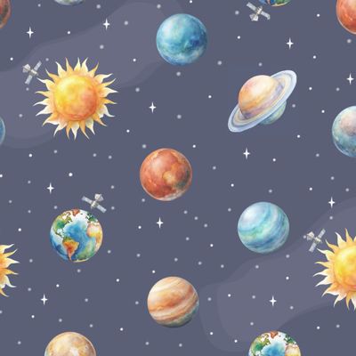 Солнечная система. Планеты на синем