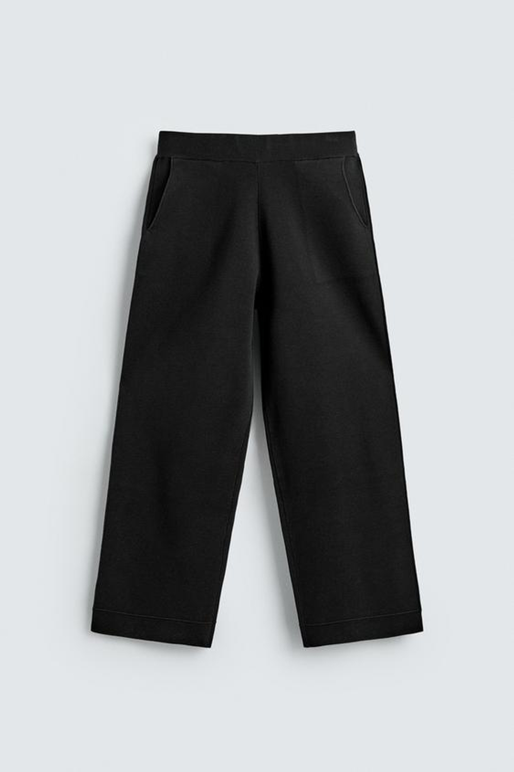 ZARA ТРИКОТАЖНЫЕ БРЮКИ СВОБОДНОГО КРОЯ, ЧЕРНЫЙ