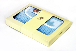 Элитный комплект из двух пледов детских lux 2287 голубой от Luxberry упаковка