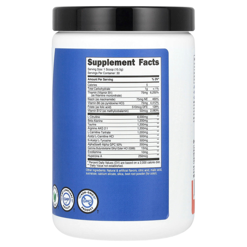 Nutricost, Performance, Pre-SF, предтренировочный комплекс без стимуляторов, розовый лимонад, 465 г (1 фунт)