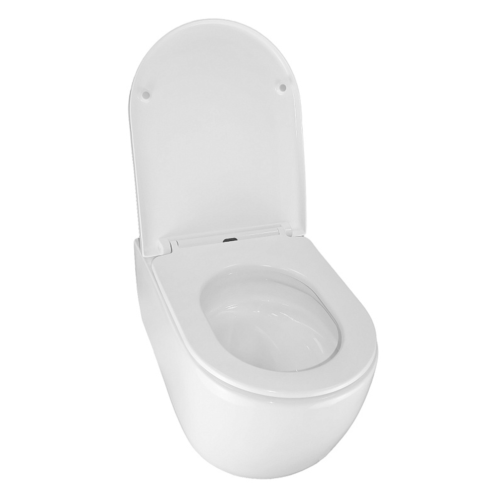 Унитаз подвесной Azario NEMI 530х360х360 безободковый, система слива "скрытое Торнадо", с быстросъемным сиденьем микролифт (AZ-1293WH)