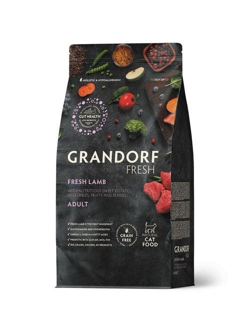 Grandorf Fresh Cat Potato корм сухой беззерновой для кошек ягнёнок,батат