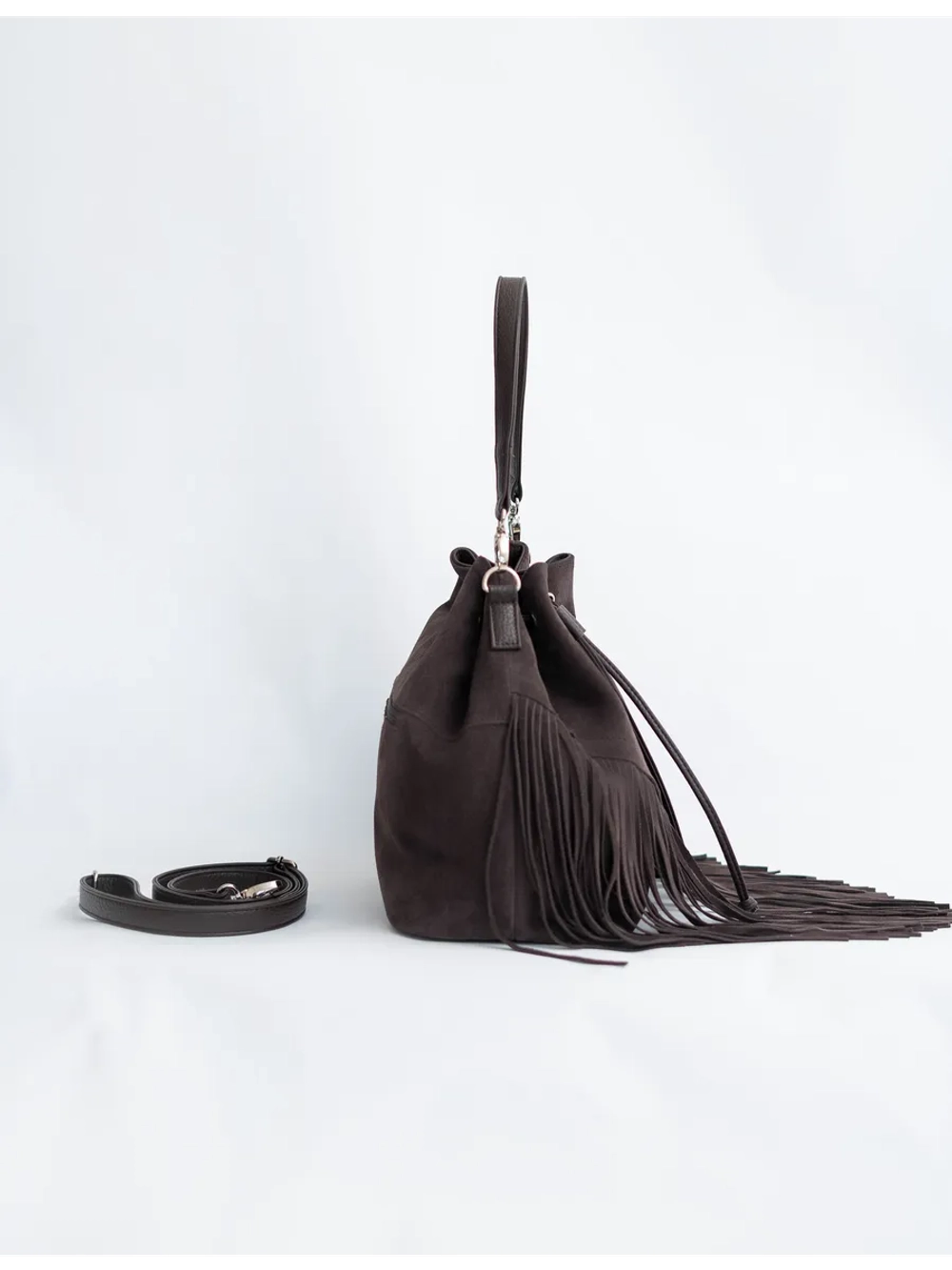 сумка через плечо тоут средняя натуральная замша