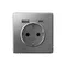 ARTGALLERY РОЗЕТКА 16А с 2 USB A+C, 5В/2,4А/3,0А, 2х5В/1,5А, механизм, СТАЛЬ