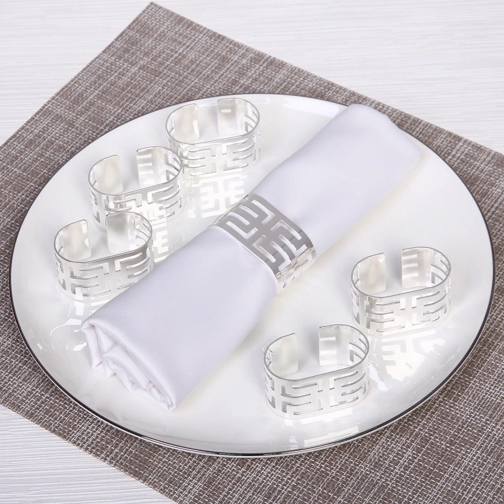 Набор колец для салфеток 6шт «Олимпия» 5,5*3см, серебро