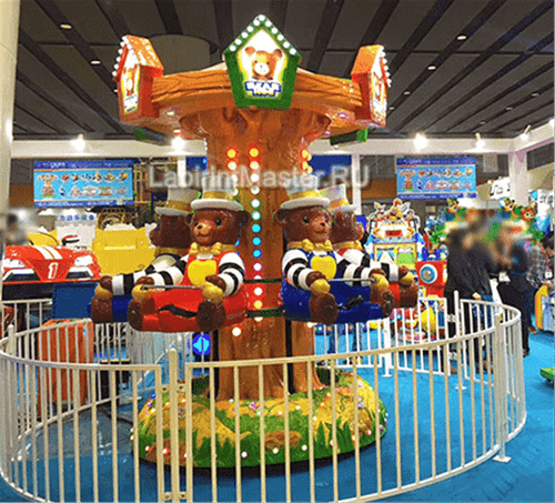 Электрическая Аттракцион карусель «Мишки», 4×4×2,9 м