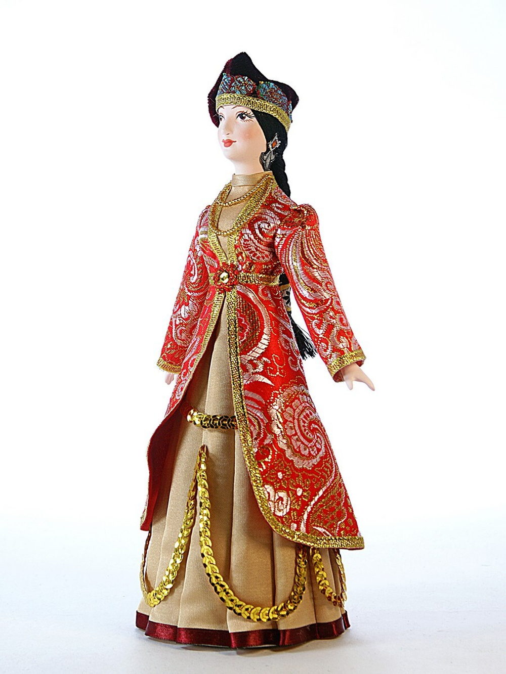 Кукла коллекционная в национальном праздничном костюме Татарка, Казань, 26 см, Потешный промысел