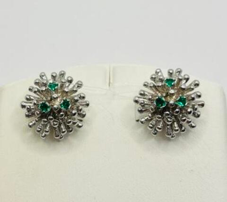 Серьги из серебра с фианитами