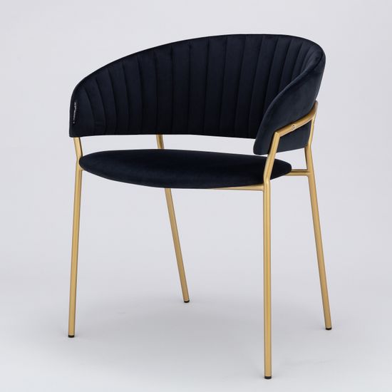 Стул Portman черный велюр с золотыми ножками
