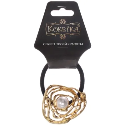 Резинка для волос с декором «AKS - DesignPRO», ракушка, цвет золото, 4,5*4см