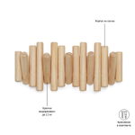 Вешалка настенная UMBRA Picket, 5 крючков, натуральное дерево