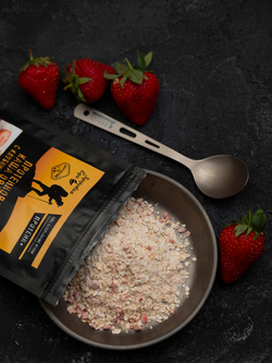 ПРОТЕИНОВАЯ КАША ОВСЯНАЯ С КЛУБНИКОЙ И МОЛОКОМ 100 ГРАММ