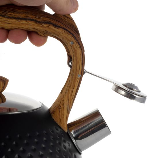 Чайник 2,7 л. из нержавеющей стали со свистком Kamille KM-1098 и ручкой "soft touch" под дерево