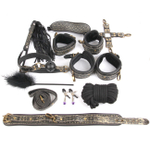 Набор для BDSM-игр черный (11 предметов) (Цвет: черный)