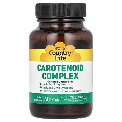 Country Life, Комплекс каротиноидов, 60 мягких желатиновых капсул