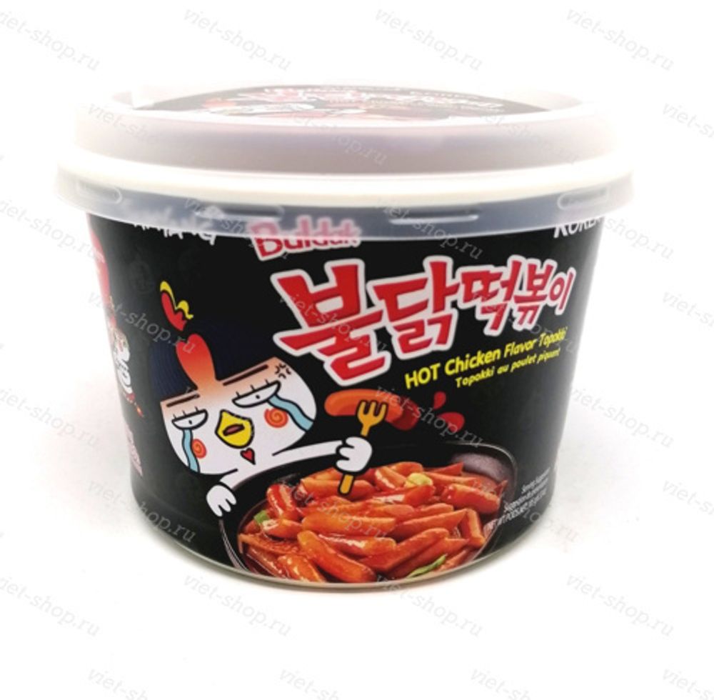 Рисовые клецки топпоки острые со вкусом курицы в соусе бульдак, Samyang, Корея, 185 гр.