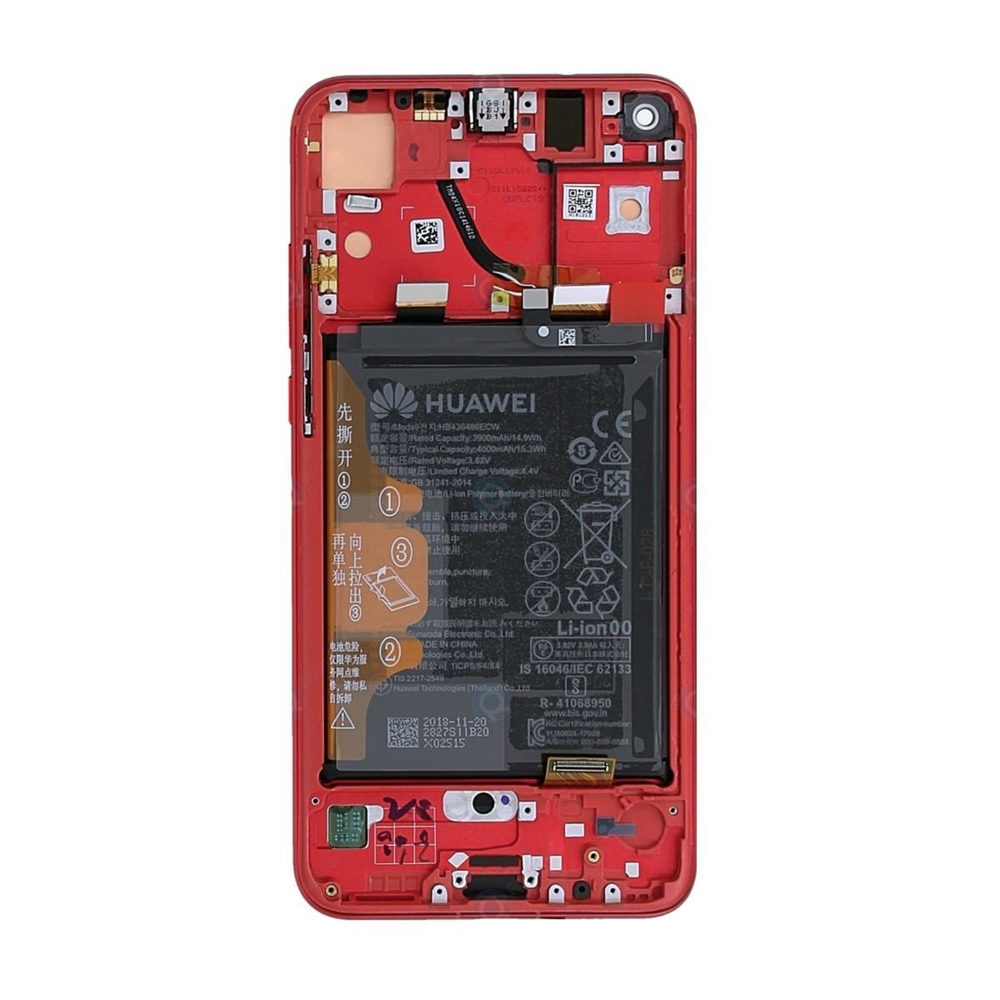Honor View 20 (PCT-L29)  / Дисплейный модуль (в сборе с тачскрином и аккумулятором) (в рамке) (ORIG-SP)