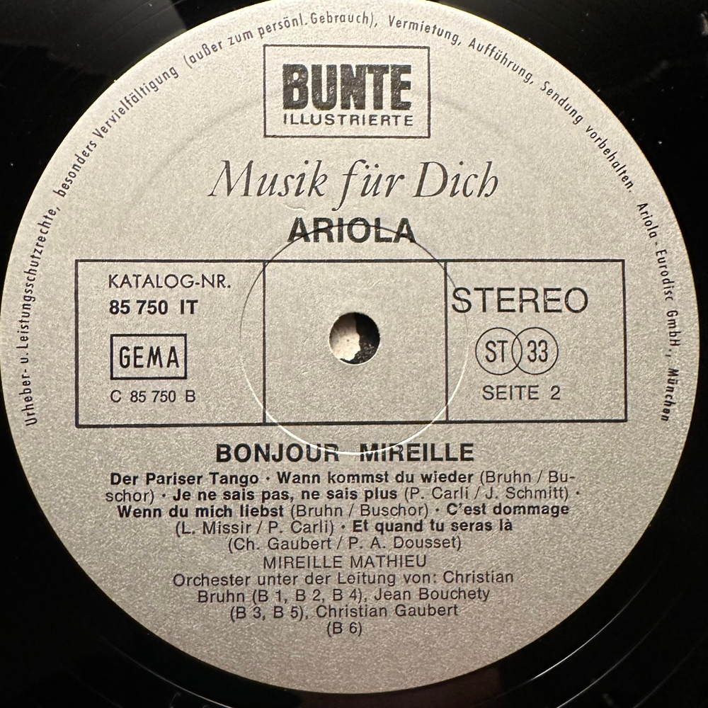 Mireille Mathieu - Bonjour Mireille (Германия 1971г.)