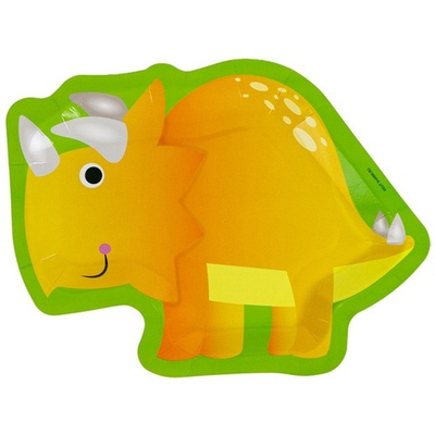 Тарелки-фигурные бумажные «Динозаврик», 25 см, 6 шт