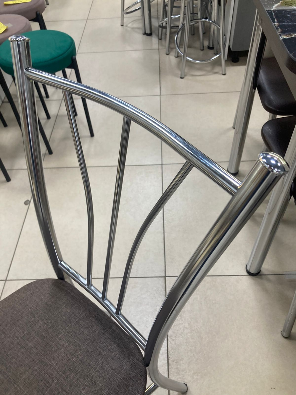 Стул Трилогия каракас хром основание трапеция рогожка бурая