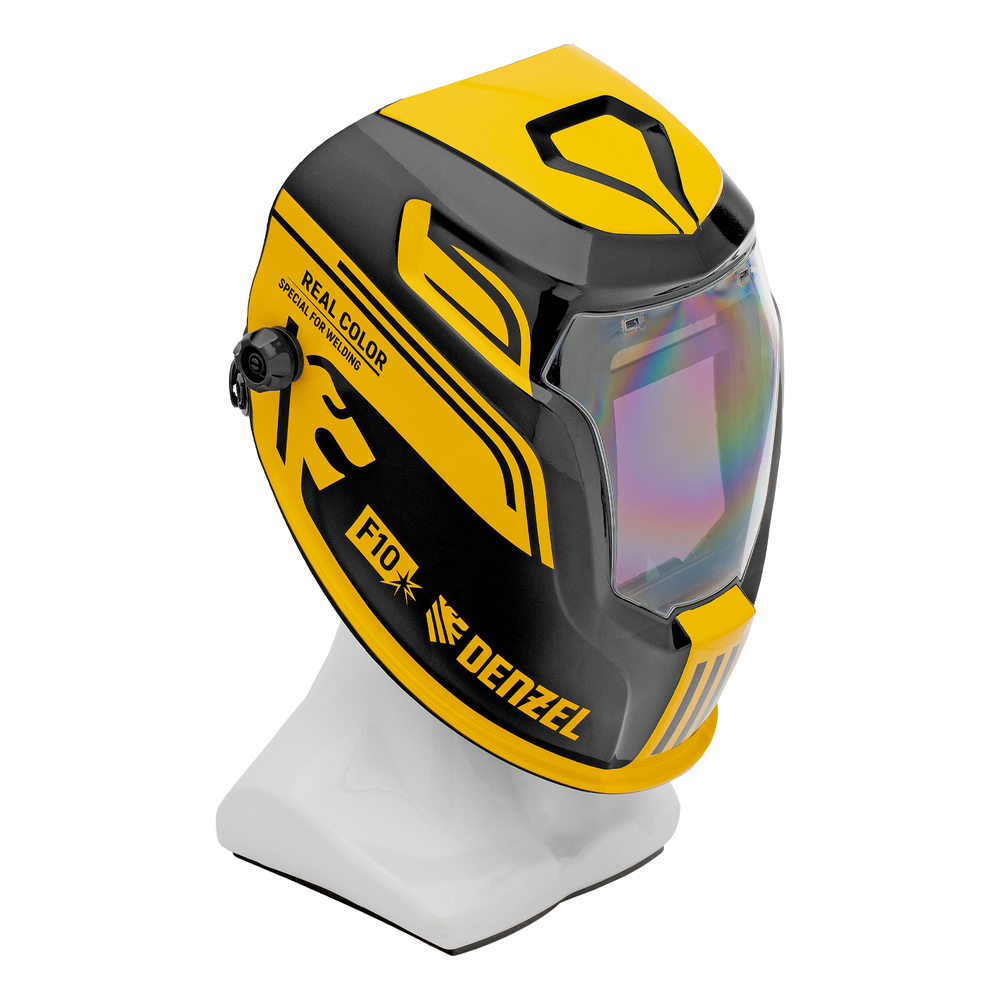 Щиток защитный лицевой (маска сварщика) F10, см. окно 100х96, Real Color, DIN 4-8/9-13 Denzel