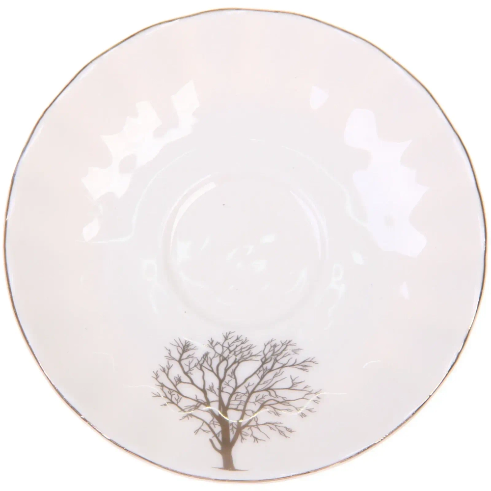 Кофейный набор 12 предметов «Золотая коллекция» (6 кружек 90мл+6 блюдец), дерево, волна