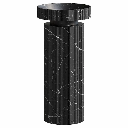 Раковина на пьедестале Boheme SOLE Corian 40 черный мрамор