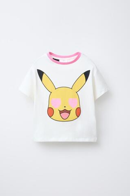 ZARA ПИЖАМА С ФУТБОЛКОЙ И ШОРТАМИ-БЕРМУДАМИ С ПРИНТОМ PIKACHU POKÉMON ™, РОЗОВЫЙ