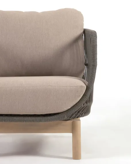 Трехместный уличный диван Catalina, зеленый корд, массив акации