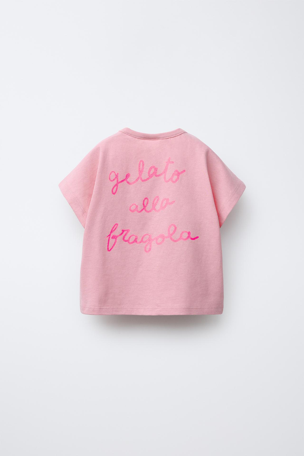 ZARA ФУТБОЛКА С ПРИНТОМ, ЦВЕТ РОЗОВОГО ДЕРЕВА