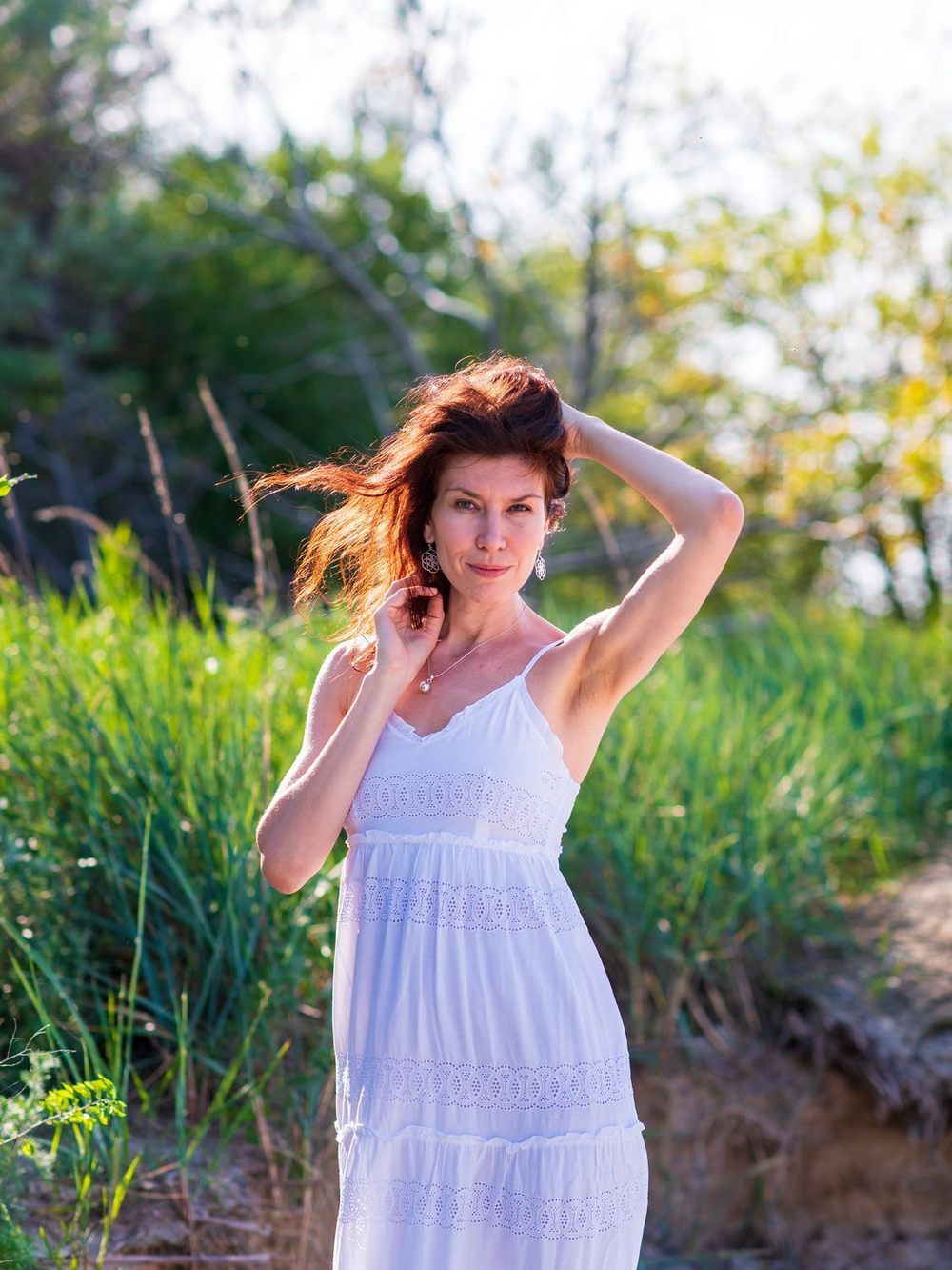 Сарафан из прошвы (белый)