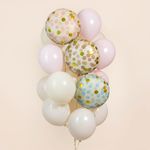 Шар (18''/46 см) Круг, Конфетти, Голубой, Сатин, 1 шт.