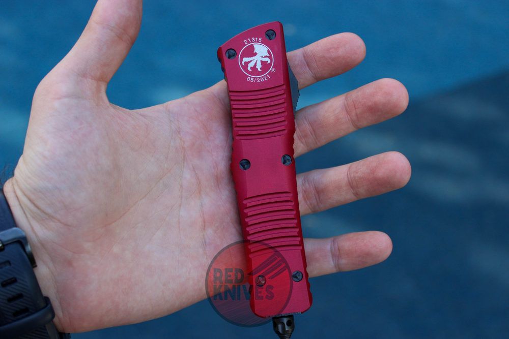 Нож Microtech Troodon D/E RDBK А+++ - черный клинок, красная рукоять 138-1RD