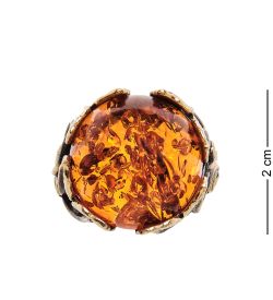 AM-2524 Кольцо «Королева Леса» (латунь, янтарь)