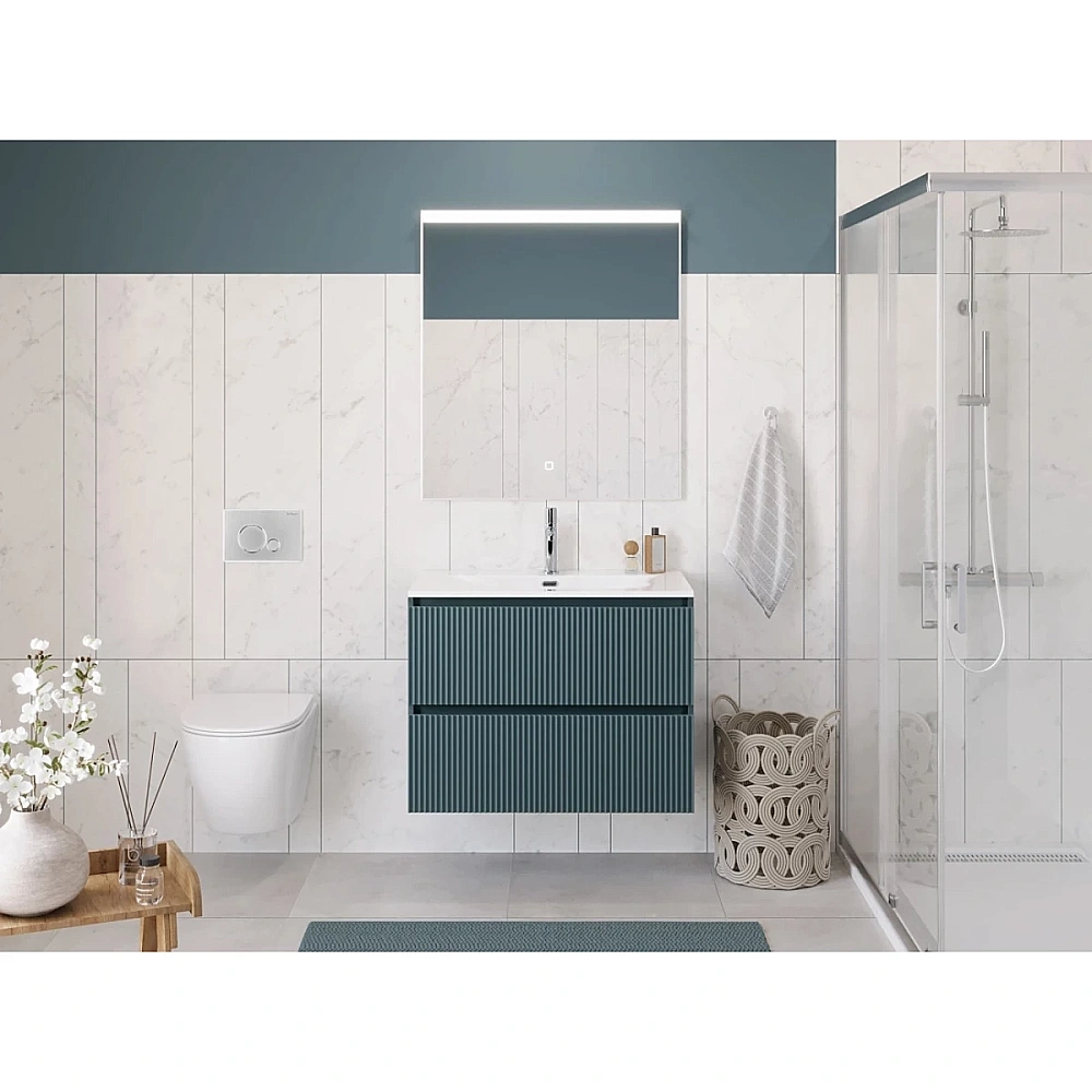 Тумба с раковиной BelBagno UNO 90 голубая матовая