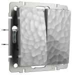 Выключатель двухклавишный Hammer (серебряный) W1220006