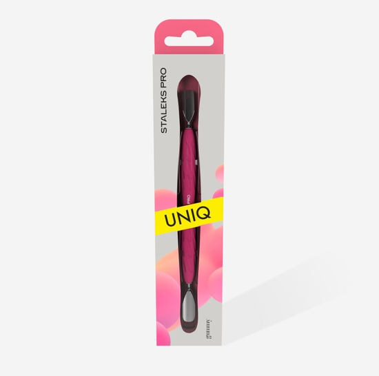 Пушер с силиконовой ручкой UNIQ 10 TYPE 1 (широкий закругленный + узкий закругленный) Staleks