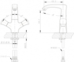 Смеситель для умывальника Bravat Whirlpool