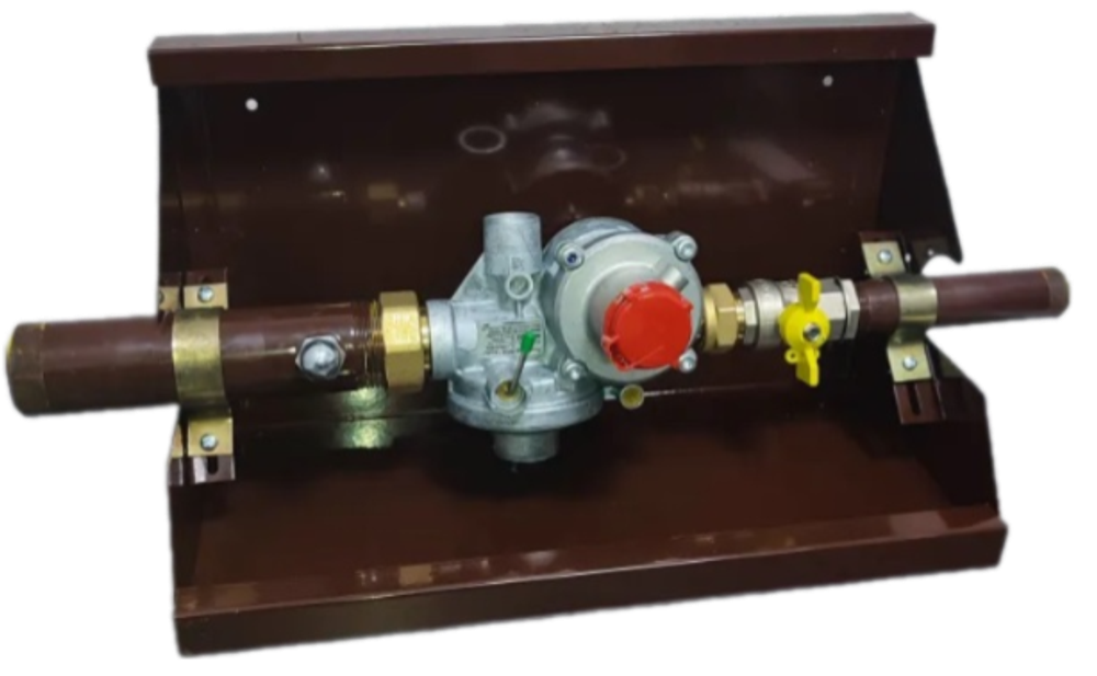 Шкафной газораспределительный пункт ГРПШ ОХТА-RF-10-1-ПЛ (коричневый)