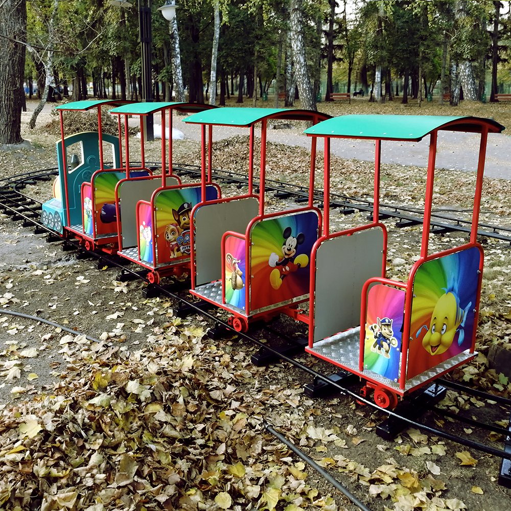 Детская железная дорога «ЗВЕЗДОЧКА» для парка (с крышей)