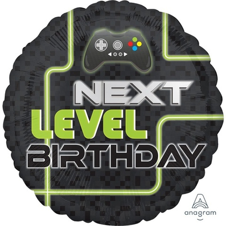 Фольгированный шар с надписью «Happy Birthday. NEXT LEVEL», 46 см