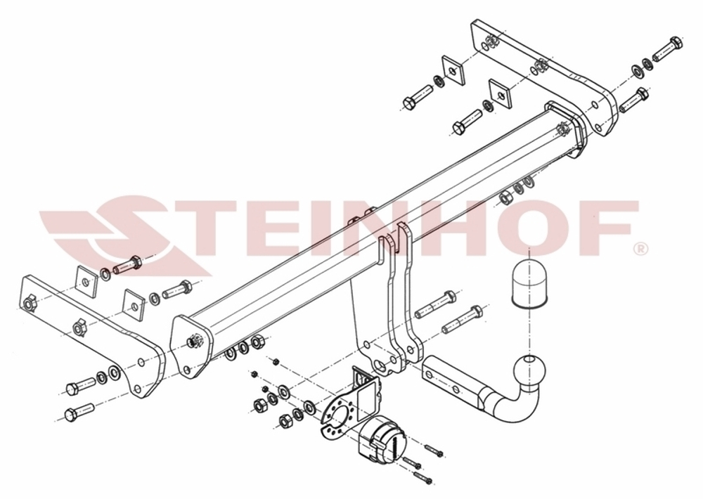 Фаркоп Steinhof V-294 для Volvo XC90 2007-2016(паспорт и сертификат в комплекте)(без электрики)