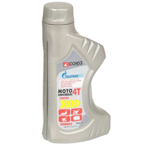 Масло машинное минеральное, для 4-такт двигателя, Союз, Universal Moto 4T, 0.946 л, МСС-0104Б