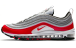 Nike Air Max 97 University Red color matching casual non-slip lightweight low-top running shoes men's silver red