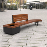 Скамейка Rail Road 02 с вазоном и поворотом