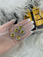 Пуговицы стразы (циркон) с желтым камнем